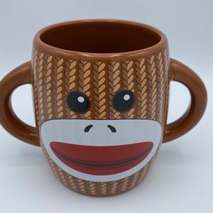 Galerie Sock Monkey Double Handle Coffee Mug
